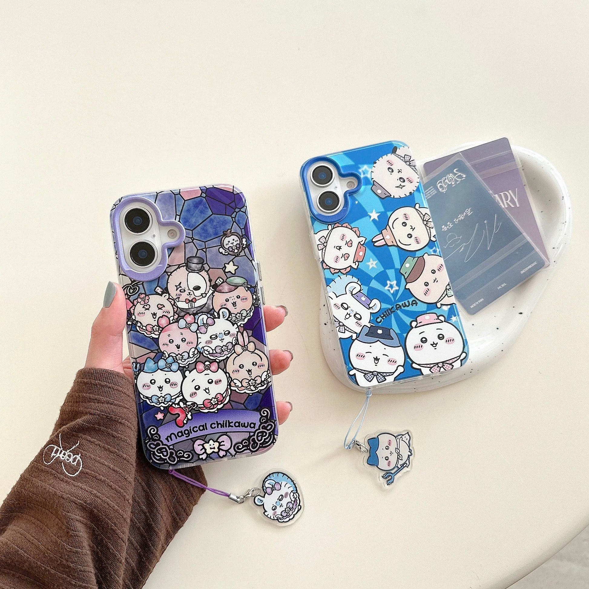 Japanese Cartoon Chiikawa Group | Magic Girl & Party Group - iPhone Case 7 8 PLUS SE2 XS XR X 11 12 13 14 15 16 16e Pro Promax 12mini 13mini KawaiiGiftLand