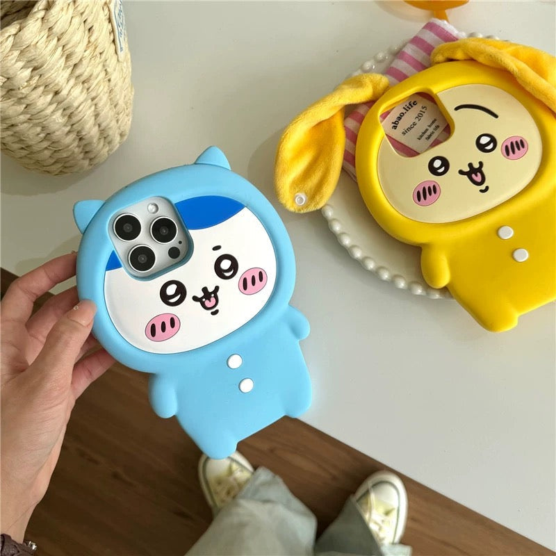 Japanese Cartoon ChiiKawa Pajamas Party Silicone | Hachiware Usagi - iPhone Case 15 14 13 12 11 Pro ProMax KawaiiGiftLand