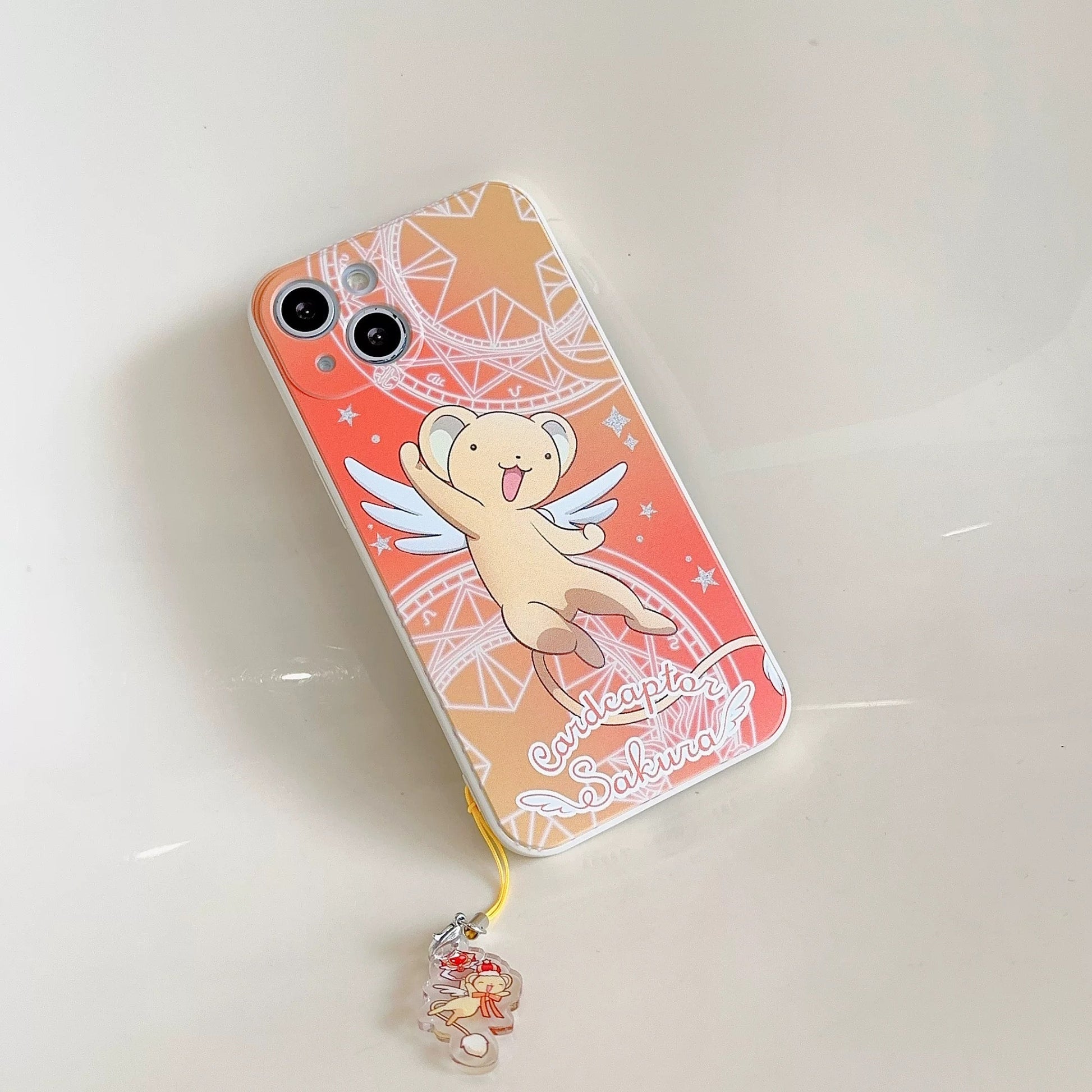CardCaptorSakura Colourful White Case | Sakura Tomoyo Cerberus - iPhone Case 7 8 PLUS SE2 XS XR X 11 12 13 14 15 16 Pro Promax 12mini 13mini KawaiiGiftLand