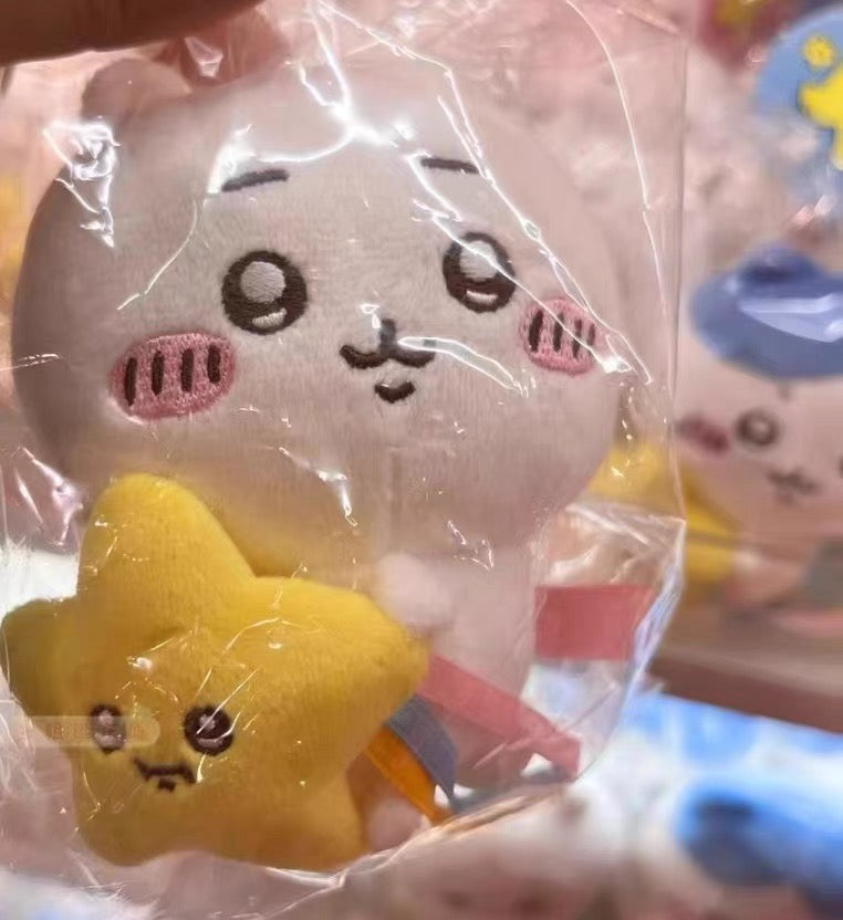 Japan ChiiKawa with Shooting Star | ChiiKawa Hachiware Usagi - Mini Plush Doll Keychain KawaiiGiftLand