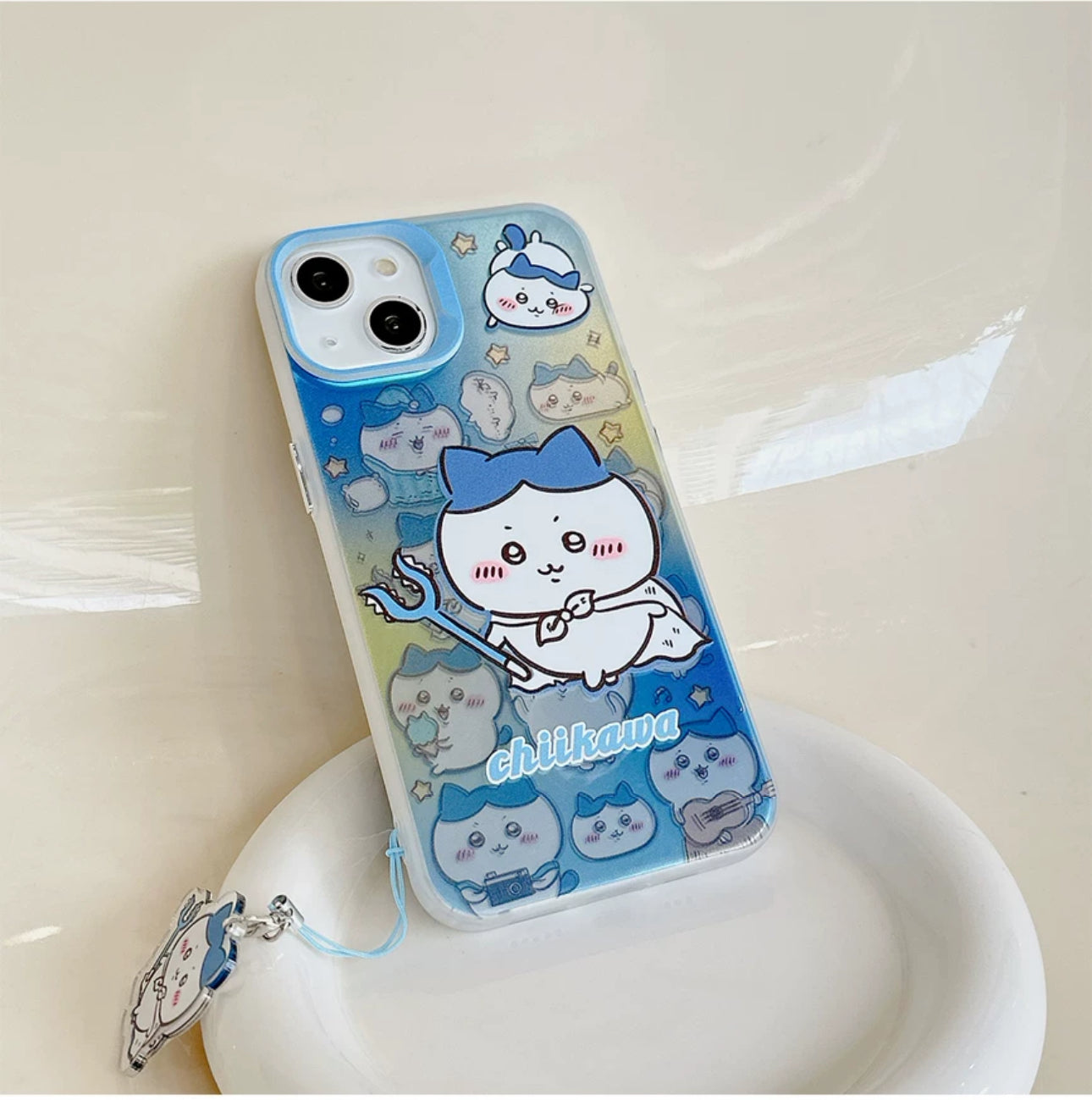 Japanese Cartoon iPhone Case with Strap | Laser ChiiKawa Hachiware Usagi Momonga - iPhone CasePhone Case  7 8 PLUS SE2 XS XR X 11 12 13 14 15 16 Pro Promax 12mini 13mini KawaiiGiftLand
