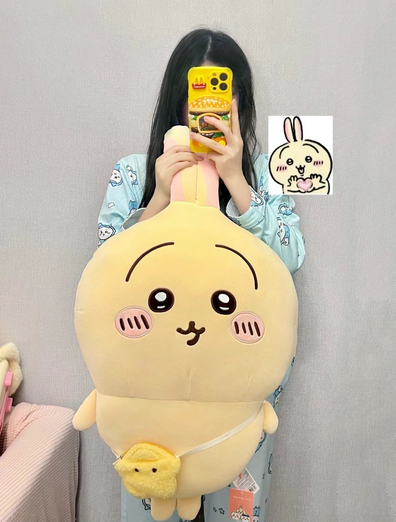 ChiiKawa X Miniso | ChiiKawa Hachiware Usagi -  60cm Giant Outing with Bag Plush Doll Kawaii items Room Decoration doll KawaiiGiftLand