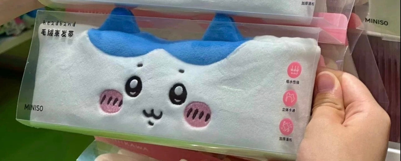 ChiiKawa X Miniso | ChiiKawa Hachiware Usagi Face Headband - Kawaii Make Up Washing Face Item Decoration KawaiiGiftLand