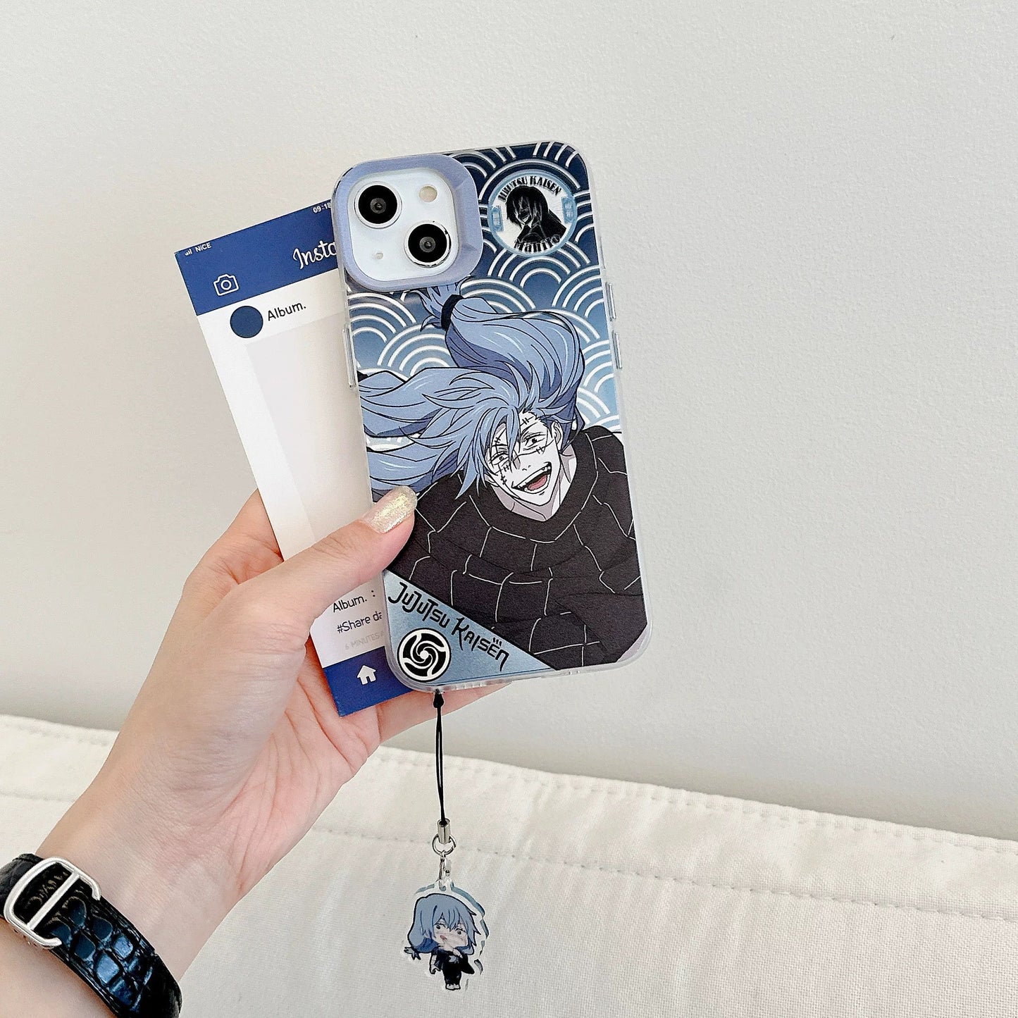 Japanese Anime Jujutsu Kaisen Phone Case with Strap | Yuji Ryomen Sukuna Geto Suguru Choso Mahito - iPhone Case 7 8 PLUS SE2 XS XR X 11 12 13 14 15 16 Pro Promax 12mini 13mini KawaiiGiftLand