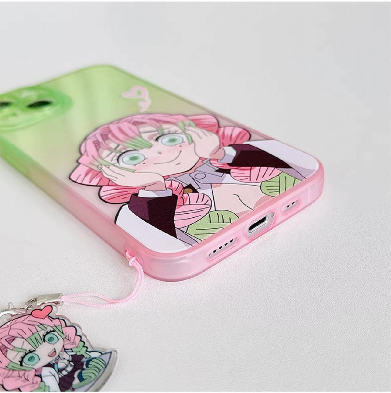 Japanese Anime Kimetsu no Yaiba Demon Slayer| Kanroji Mitsuri Love Hashira - iPhone Case 7 8 PLUS SE2 XS XR X 11 12 13 14 Pro Promax 12mini 13mini KawaiiGiftLand