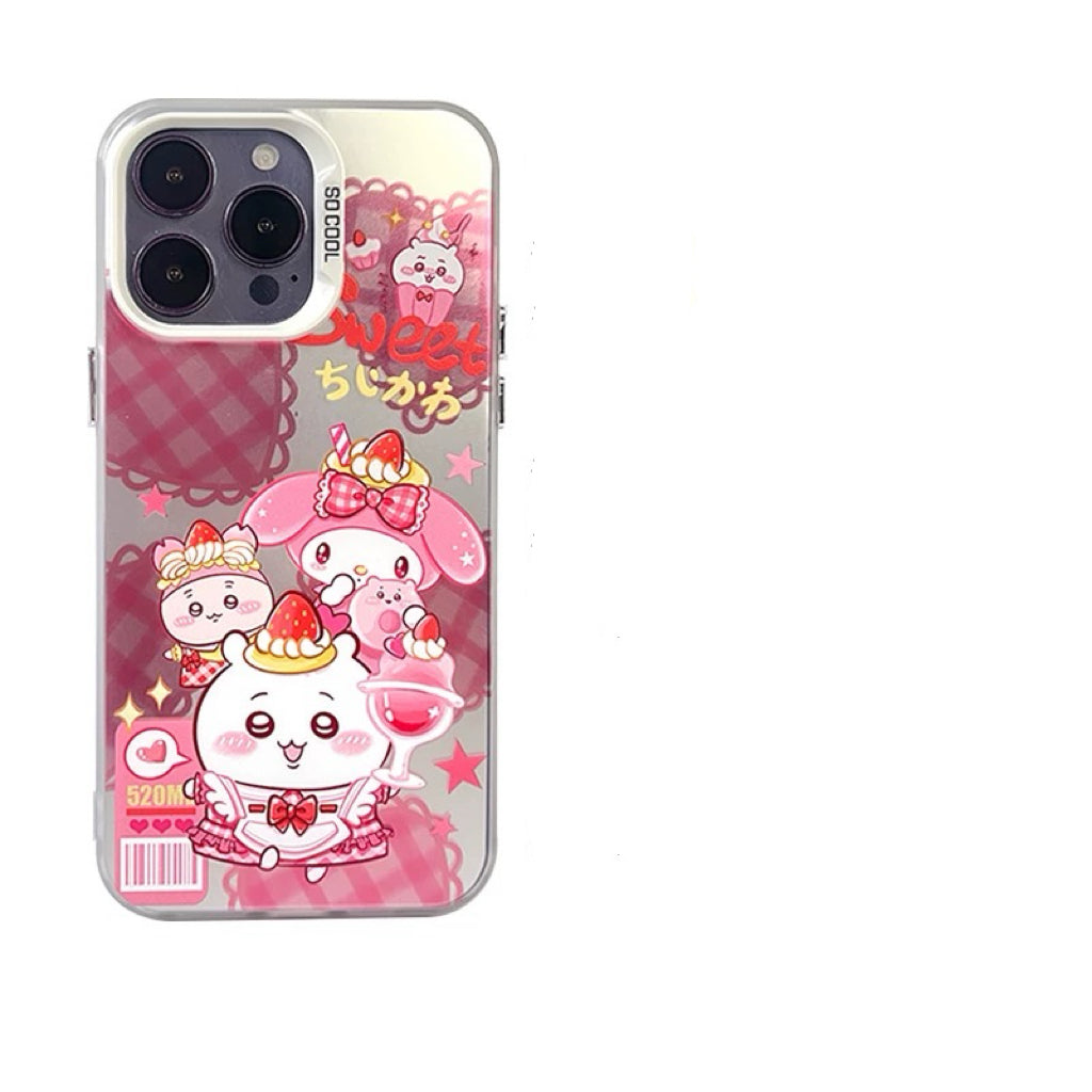 Japanese Cartoon ChiiKawa | Sweet with ChiiKawa My Melody Hachiware Cinnamoroll Usagi Pompompurin Laser - iPhone Case 11 12 13 14 15 16 Pro Promax KawaiiGiftLand