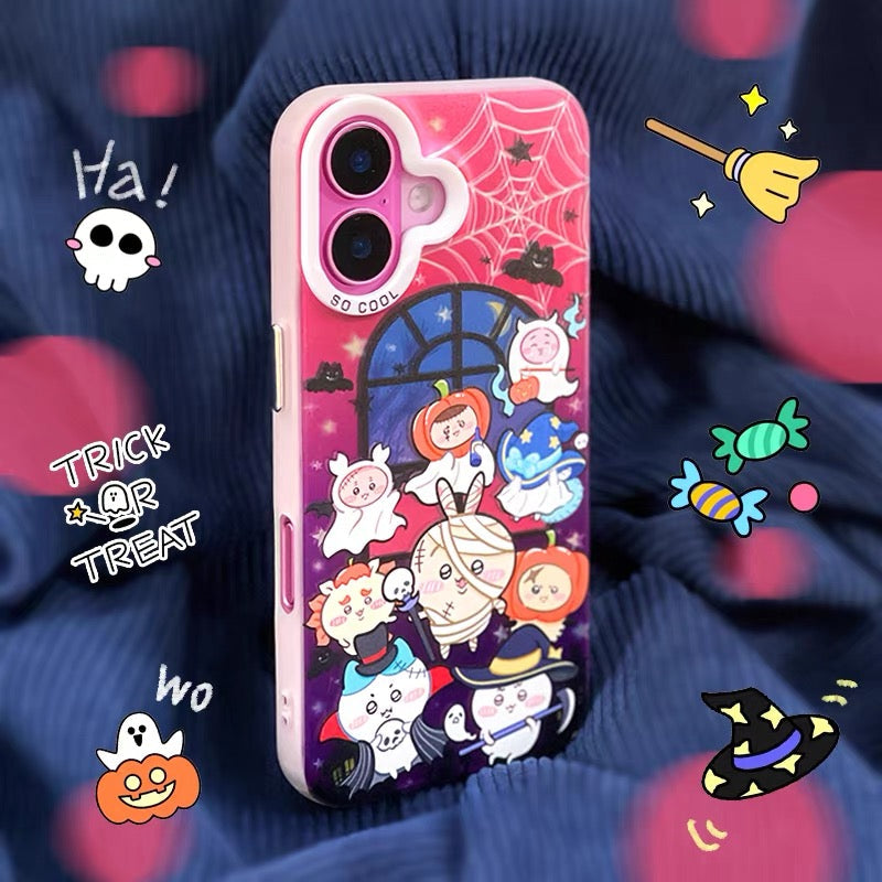 Japanese Cartoon Halloween Party Laser Case | ChiiKawa & Sanrio Group - iPhone Case 11 12 13 14 15 16 16e 17 17e 18 Pro Promax