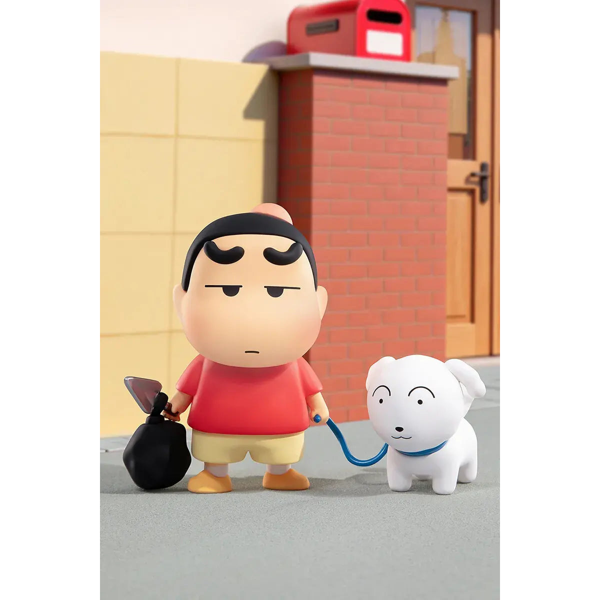 Crayon Shin-chan Retro Daily Life figure - stroll with Shiro the dog