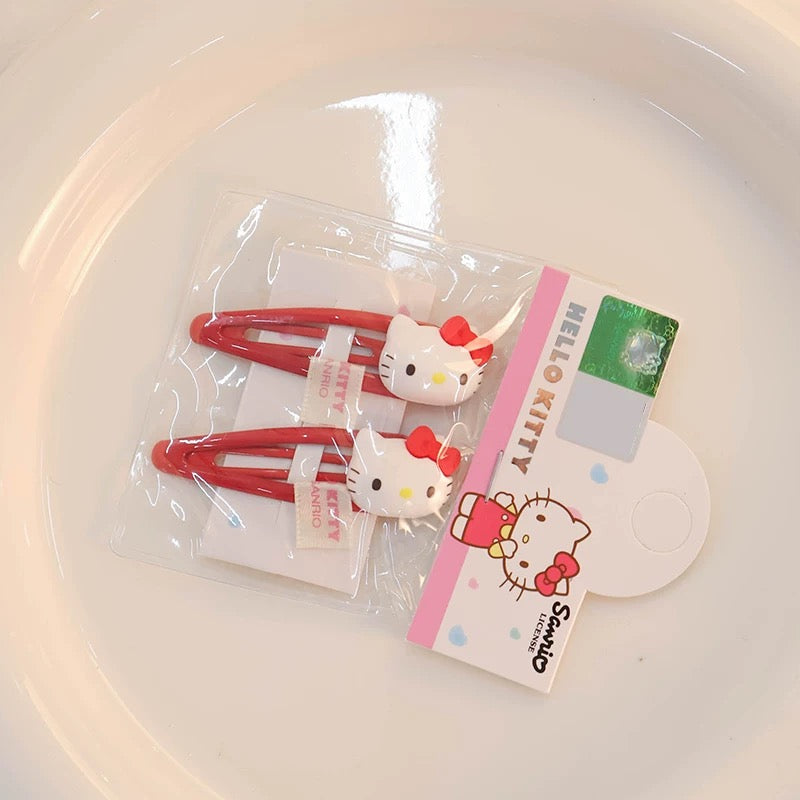 Sanrio Big Head Hair Clip 2 pcs Set | Hello Kitty My Melody Kuromi Cinnamoroll Pochacco KawaiiGiftLand