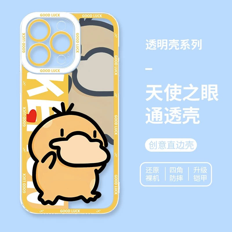 Japan Cartoon Pokemon Fatty Cute Drawing | Pikachu Gengar Squirtle Psyduck Bulbasaur Charmander Eevee Gible - iPhone Case PLUS SE2 XS XR X 11 12 13 14 15 16 16e 17 17e Pro Promax 12mini 13mini