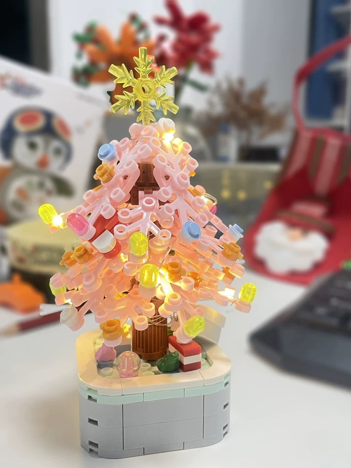 Mini Block Christmas Tree Chinese New Year | Green Pink Xmas Tree Tangerine -  Building Block Christmas Gift DIY Handmade Gift KawaiiGiftLand