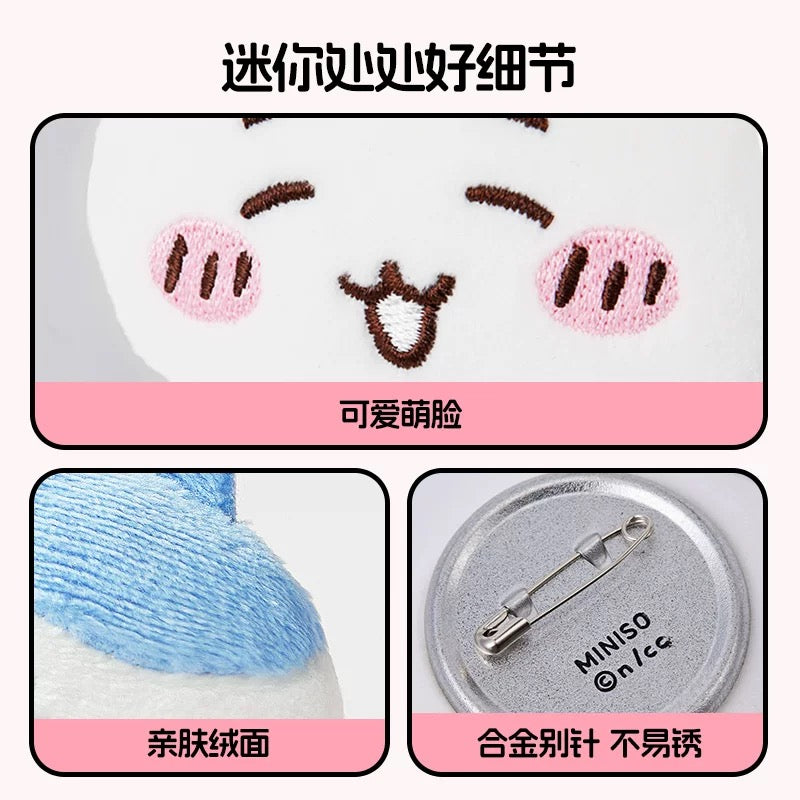 ChiiKawa X Miniso | ChiiKawa Hachiware Usagi Plush Pin - Kawaii Item Cute Accessories KawaiiGiftLand