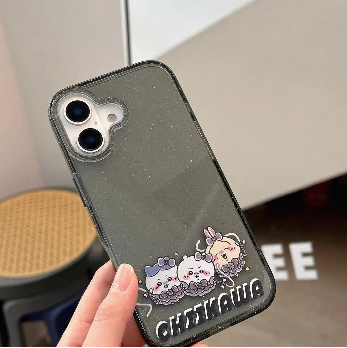Japanese Cartoon ChiiKawa Gittler Black Clear Case | Devil Group Chiikawa Hachiware Usagi - Phone Case Samsung Galaxy S26 S25 S24 S23 S22 S21 FE Ultra Edge