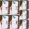 Japanese Cartoon Pokemon Matt & Silver Case Eevee Evolution | Eevee Vaporeon Espeon Umbreon Leafeon Glaceon Sylveon 7 Styles - iPhone Case PLUS SE2 XS XR X 11 12 13 14 15 16 16e 17 17e 18 Pro Promax 12mini 13mini