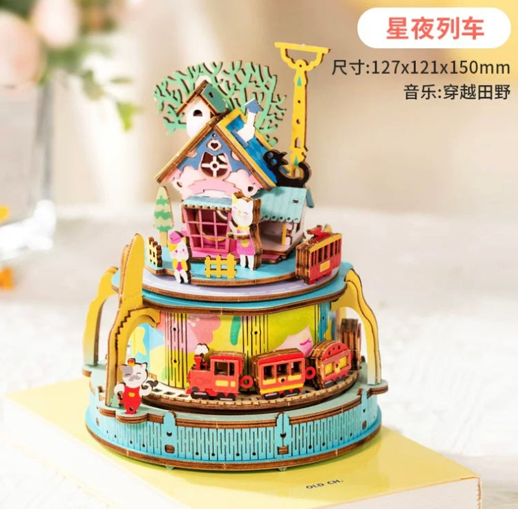 Craft Kits Wooden Music Box | Mystery Night Dreams - DIY Handmade Mini World Miniature Gift
