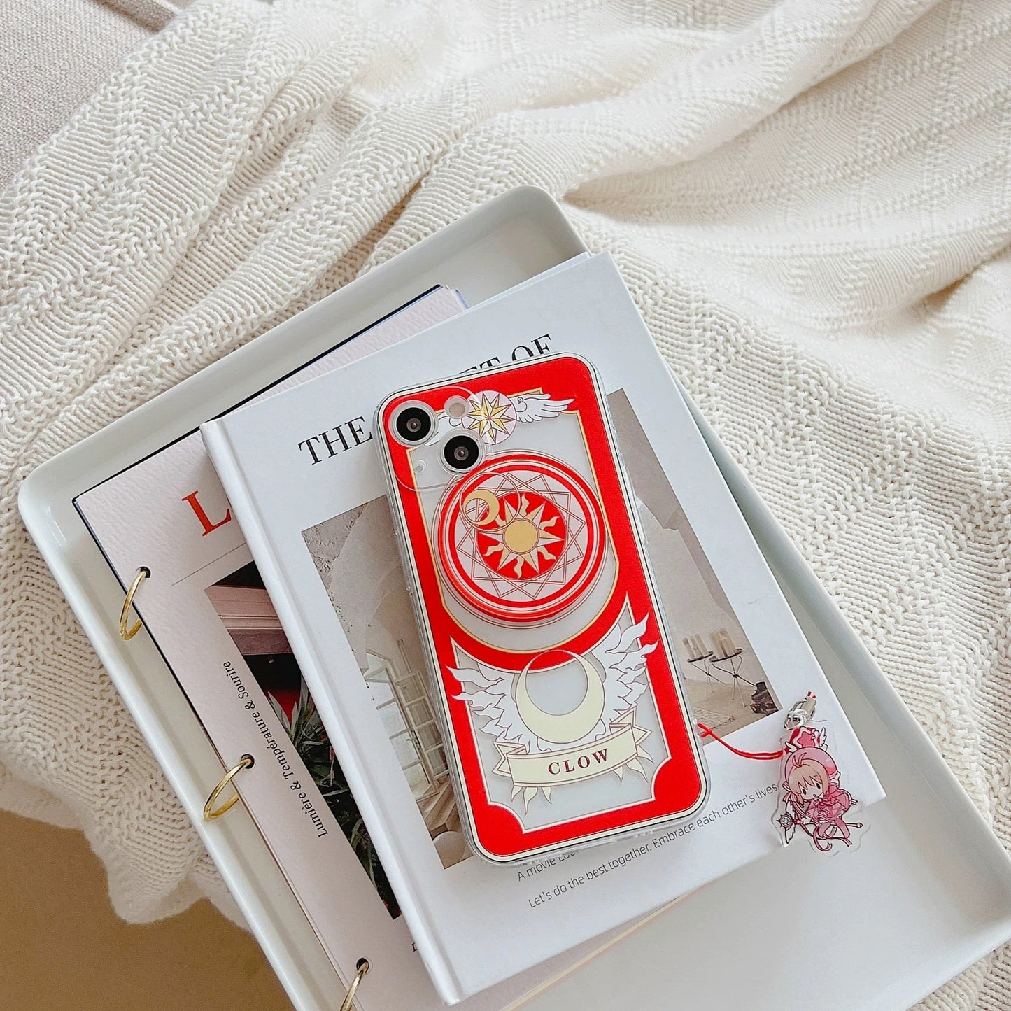 CardCaptorSakura Sakura Clean Card | Black Clear & Clown - iPhone Case XS XR 11 12 13 14 15 16 Pro Promax KawaiiGiftLand