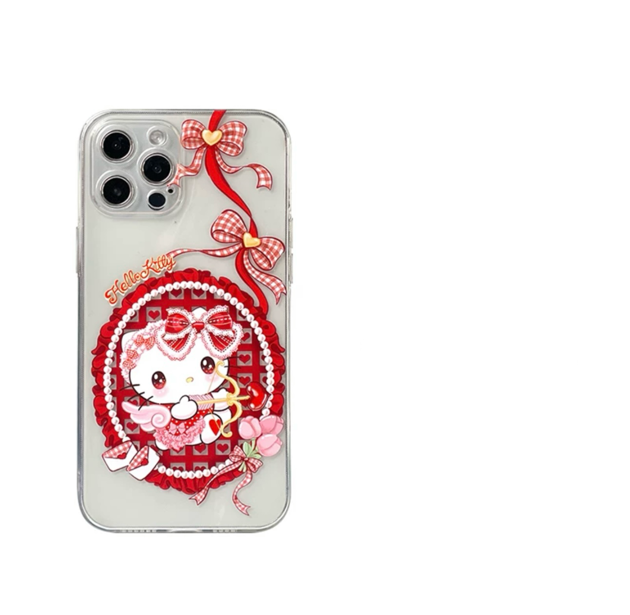 Japanese Cartoon Sanrio Sweet Angel | Hello Kitty Laser Colour Clear - iPhone Case 11 12 13 14 15 16 Pro Promax KawaiiGiftLand