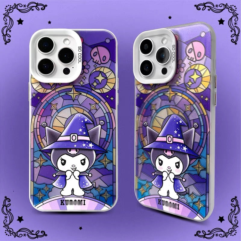 Japanese Cartoon Sanrio Magic Witch Laser Case | Hello Kitty My Melody Kuromi Cinnamoroll Pompompurin Hangydon Bad Badtz Maru 7 Styles - Phone Case Samsung Galaxy S26 S25 S24 S23 S22 S21 FE Ultra Edge