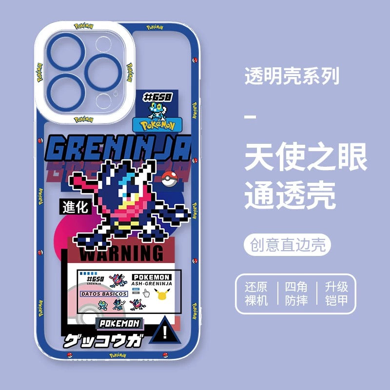 Japan Cartoon Pokemon Game Pixel Version | Tyranitar Pupitar Dragapult Arceus Lucario Rayquaza Ash Greninja Armarouge - iPhone Case PLUS SE2 XS XR X 11 12 13 14 15 16 16e 17 17e Pro Promax 12mini 13mini