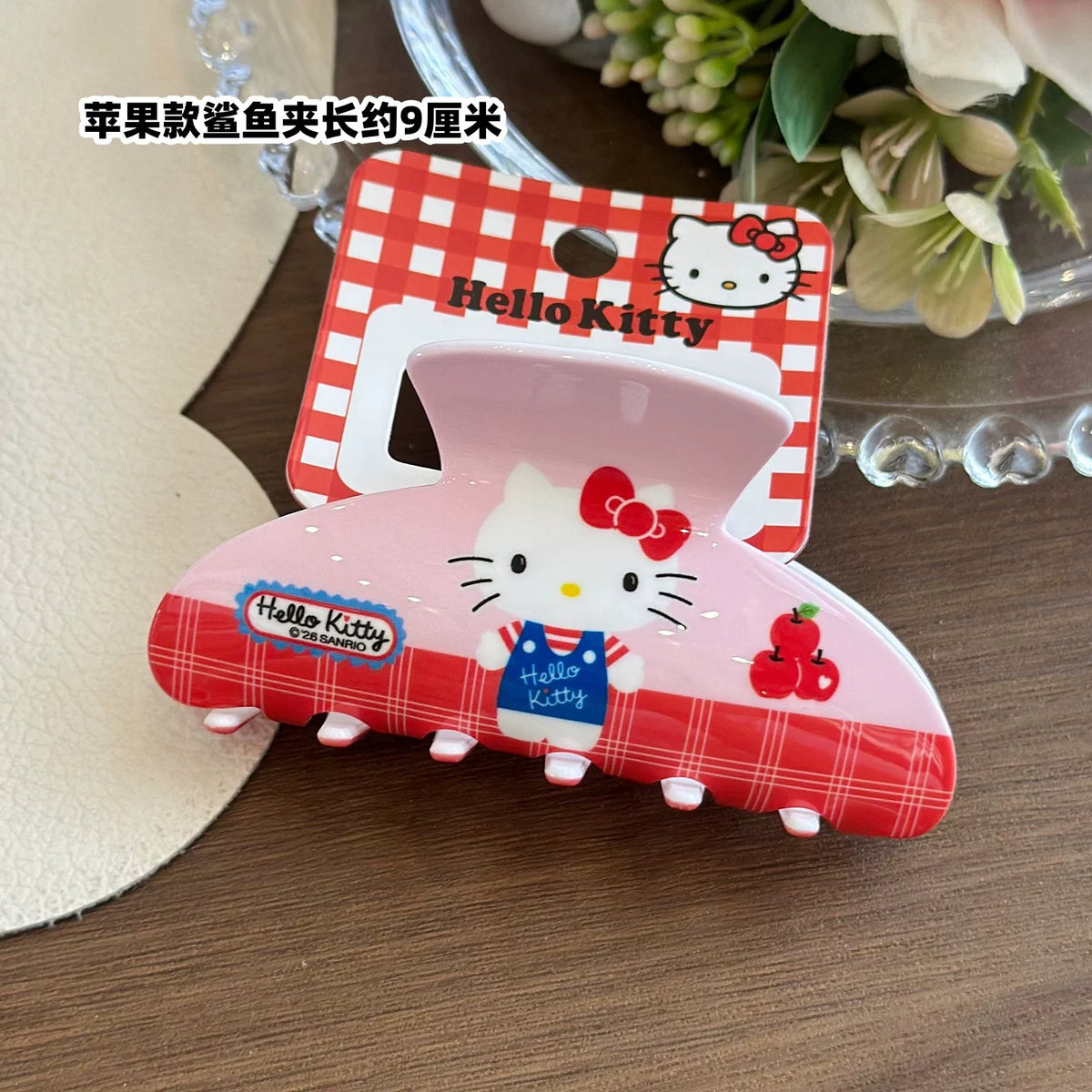 Hello Kitty Apple Acrylic Medium Claw Clip 8cm - Sanrio licensed acrylic claw clip