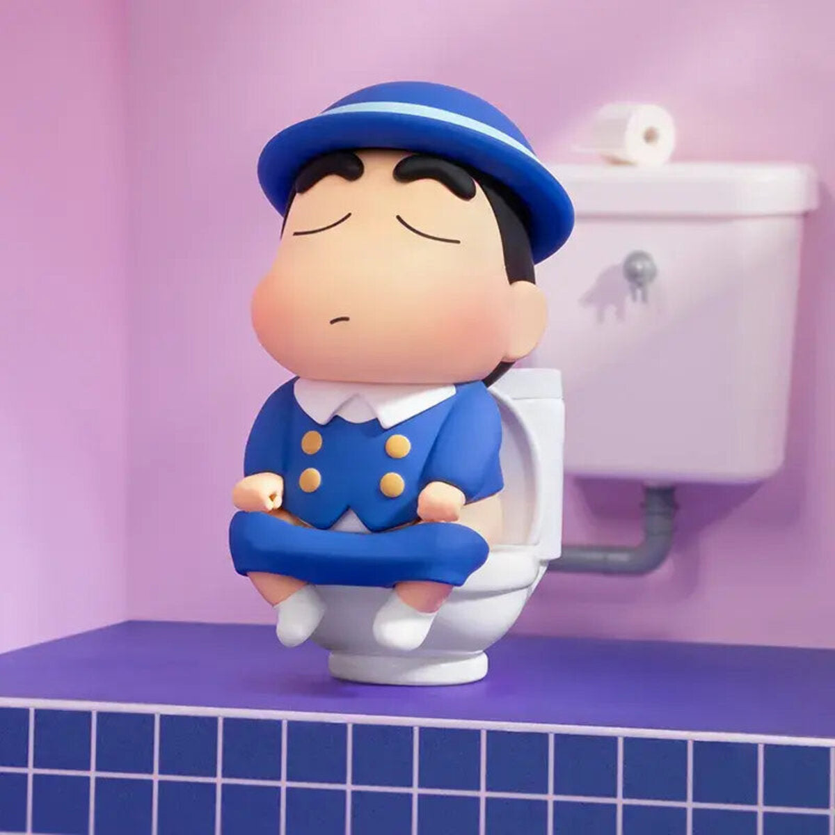 Crayon Shin-chan Retro Daily Life figure - kindergarten uniform potty time