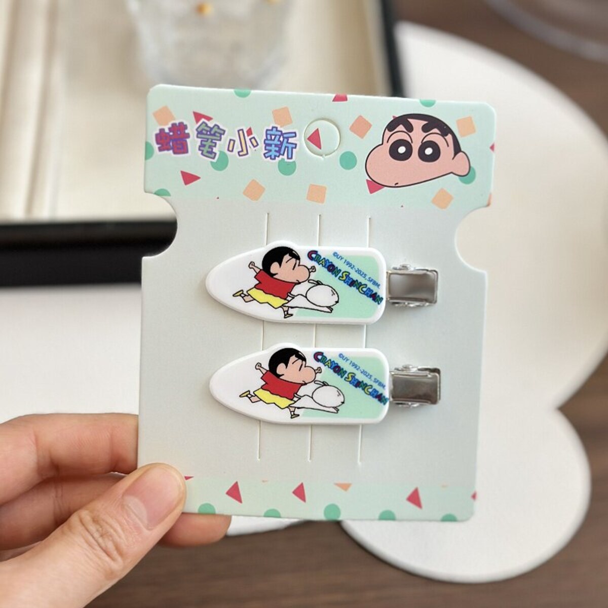 Running Shin-chan no-crease clip 2-piece set, approx 6.5cm