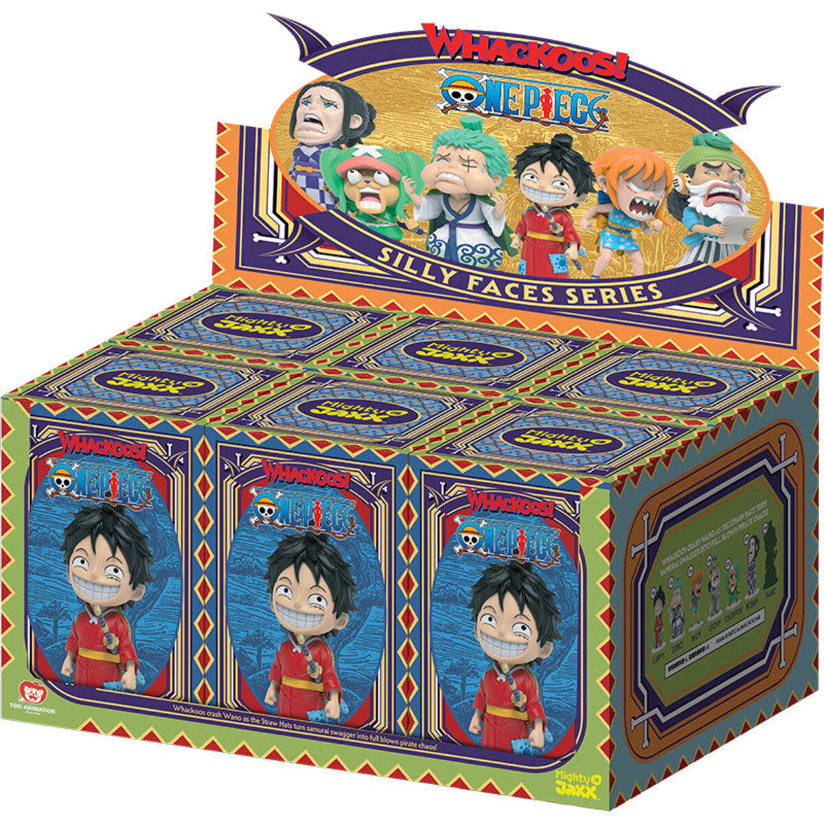 One Piece Silly Faces Series full case of 6 blind boxes display