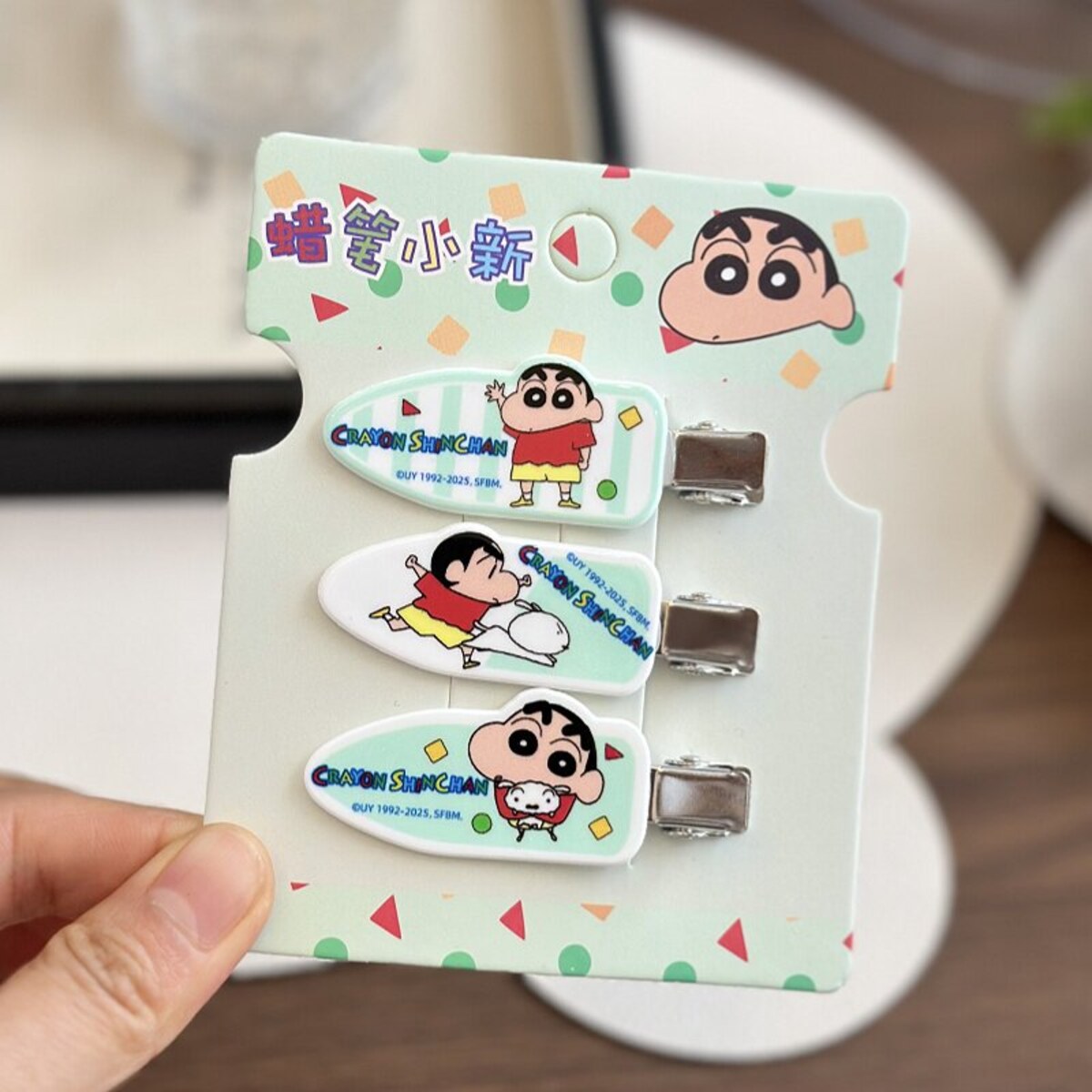 Mixed characters no-crease clip 3-piece set, approx 6.5cm