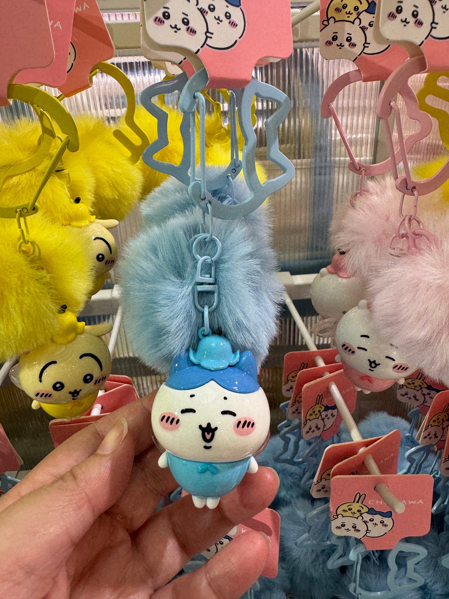 ChiiKawa X Miniso | ChiiKawa Hachiware Usagi Flower Fairy Light Pom Keychain - Kawaii Doll Keychain KawaiiGiftLand
