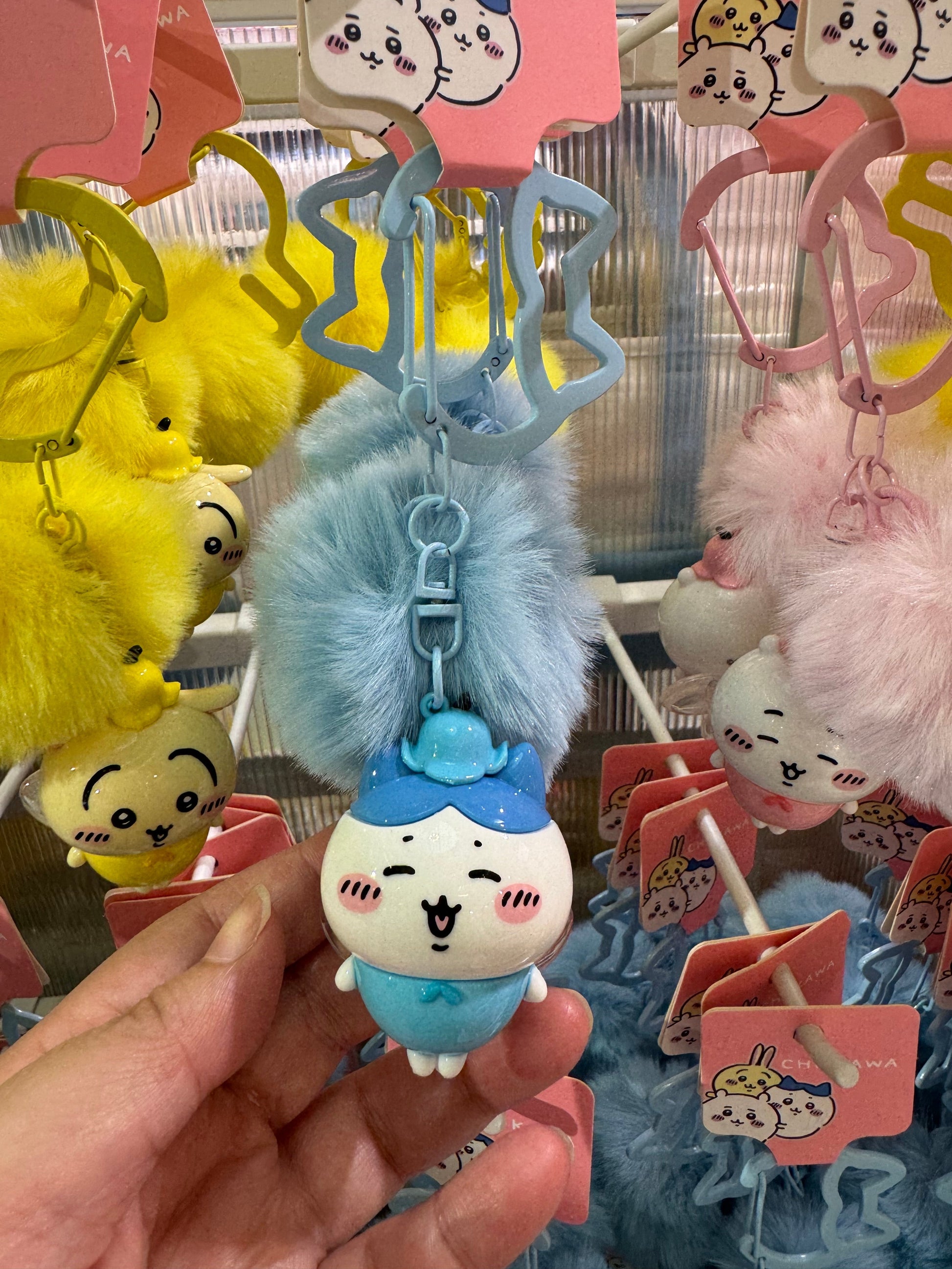 ChiiKawa X Miniso | ChiiKawa Hachiware Usagi Flower Fairy Light Pom Keychain - Kawaii Doll Keychain KawaiiGiftLand