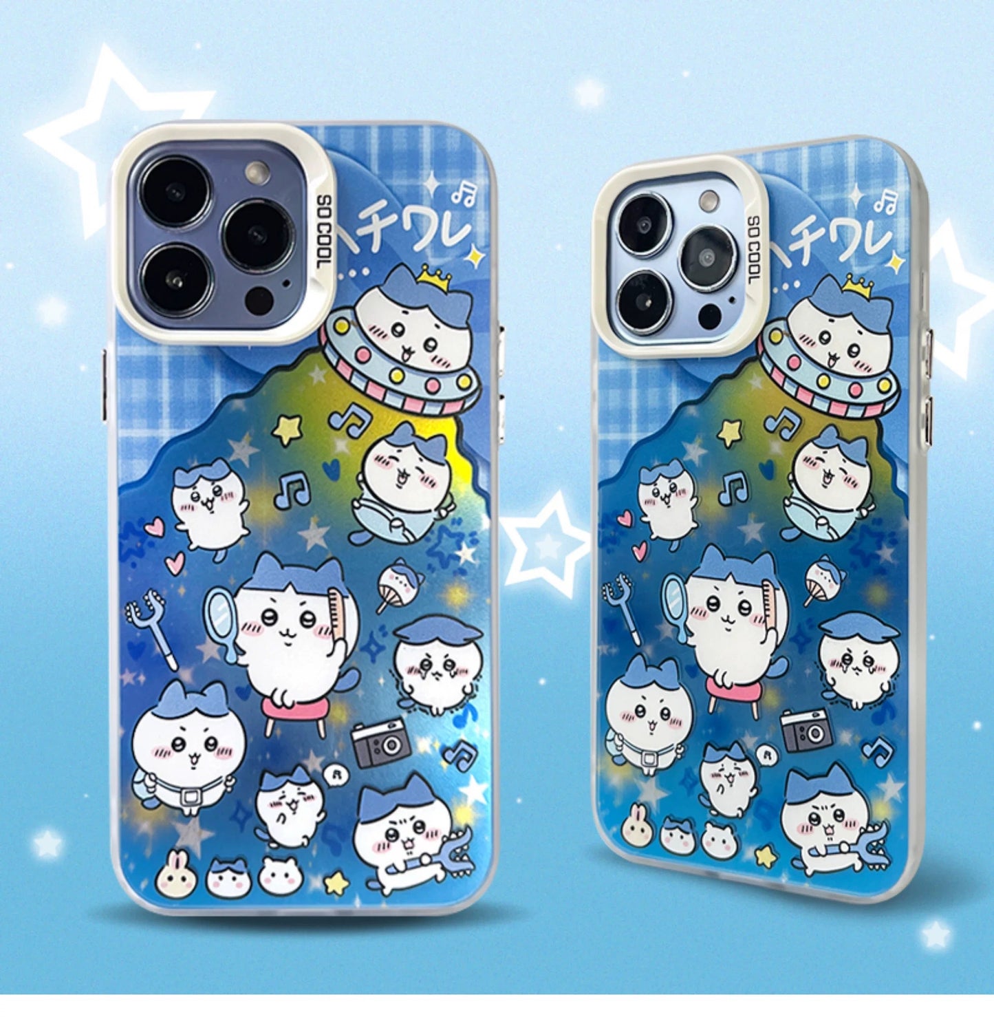 Japanese Cartoon ChiiKawa Hachiware Usagi UFO Laser - iPhone Case 11 12 13 14 15 16 Pro Promax KawaiiGiftLand