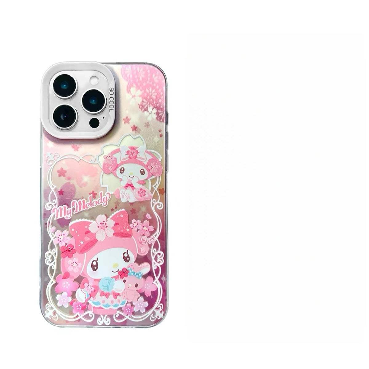 Japanese Cartoon Sanrio Sakura Laser Case | Hello Kitty My Melody Kuromi Cinnamoroll 4 Styles - Phone Case Samsung Galaxy S26 S25 S24 S23 S22 S21 FE Ultra Edge