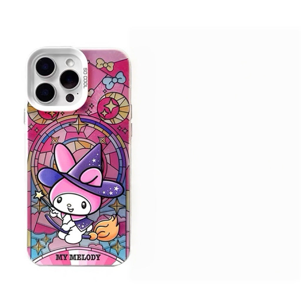Japanese Cartoon Sanrio Magic Witch Laser Case | Hello Kitty My Melody Kuromi Cinnamoroll Pompompurin Hangydon Bad Badtz Maru 7 Styles - Phone Case Samsung Galaxy S26 S25 S24 S23 S22 S21 FE Ultra Edge