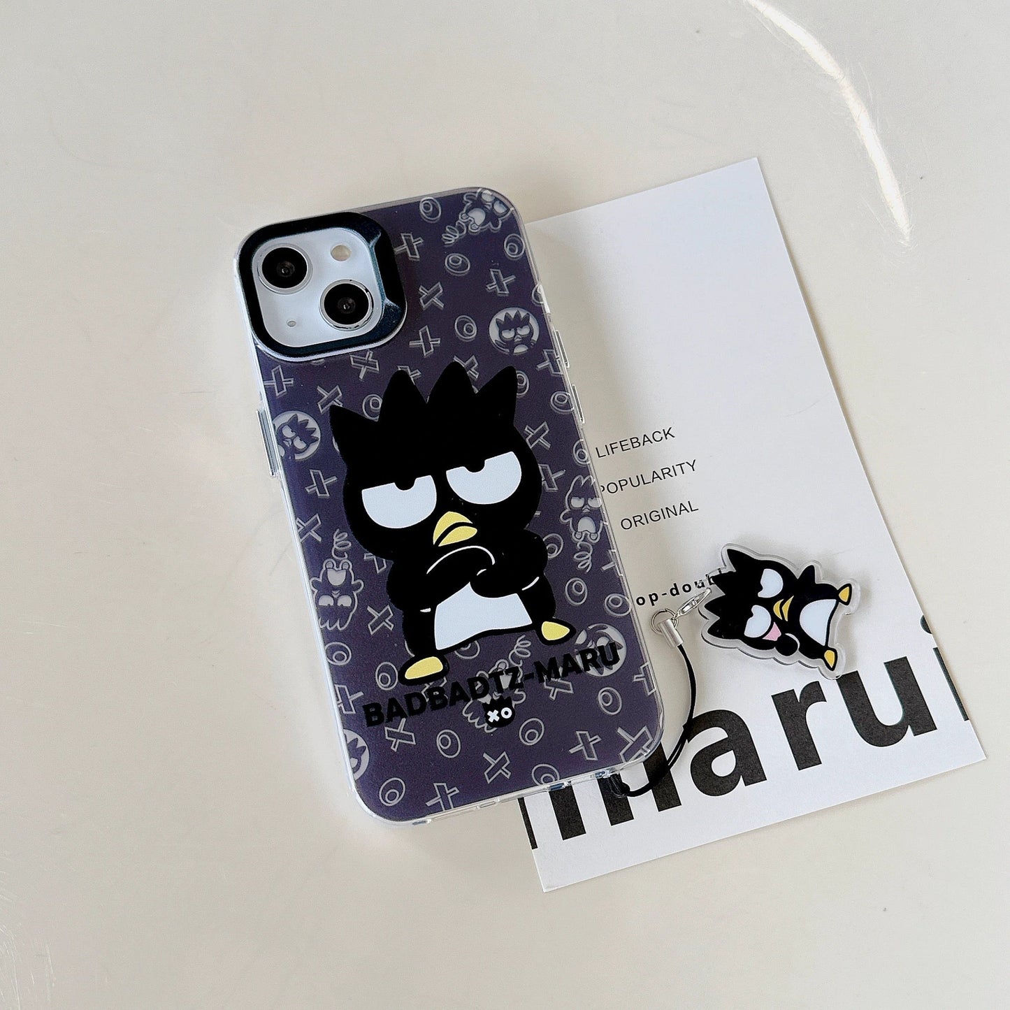 Japanese Cartoon iPhone Case with Strap | Laser Bad Badtz Maru XO Little Twin Stas - iPhone CasePhone Case  7 8 PLUS SE2 XS XR X 11 12 13 14 15 Pro Promax 12mini 13mini