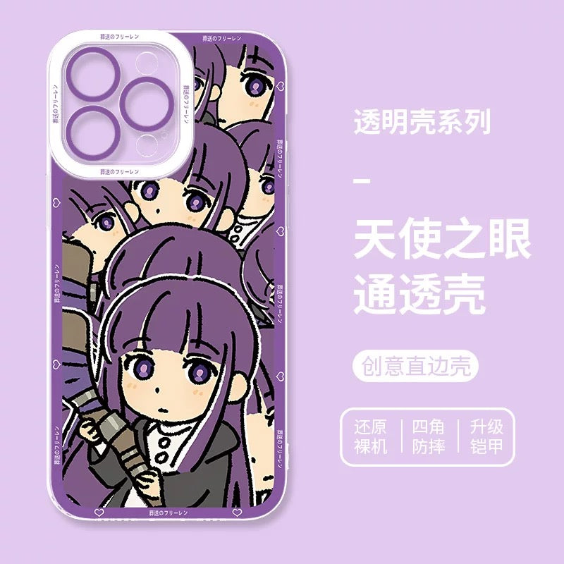 Japanese Anime FRIEREN Cute Drawing Full Screen Style | Frieren Himmel Fern Stark 4 Styles - iPhone Case PLUS SE2 XS XR X 11 12 13 14 15 16 16e 17 17e Pro Promax 12mini 13mini