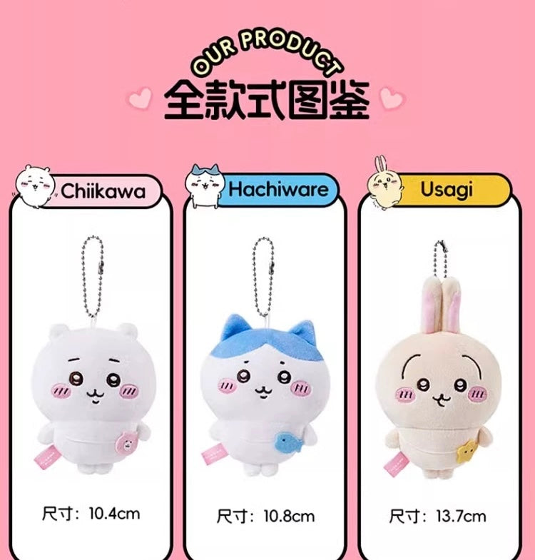 ChiiKawa X Miniso | ChiiKawa Hachiware Usagi Outing with Bag keychain - 10cm Mini Plush Doll Kawaii items Room Decoration doll KawaiiGiftLand