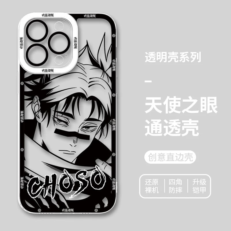Japanese Anime Jujutsu Kaisen Black & White Drawing Style | Choso Geto Maki Kinji Nobara Hajime Hiromi - iPhone Case PLUS SE2 XS XR X 11 12 13 14 15 16 16e 17 17e Pro Promax 12mini 13mini