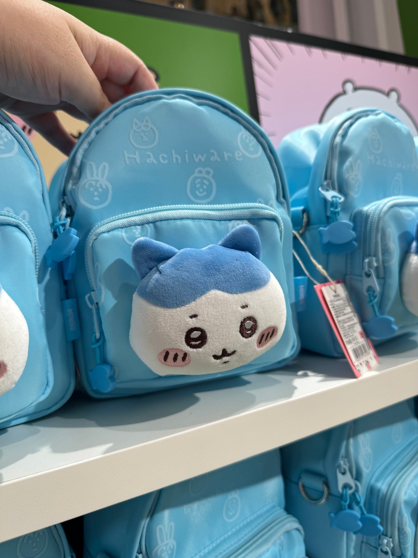 ChiiKawa X Miniso | ChiiKawa Hachiware Usagi Plush Head Mini Shoulder Bag - Kawaii Item Plush Cute Decoration KawaiiGiftLand
