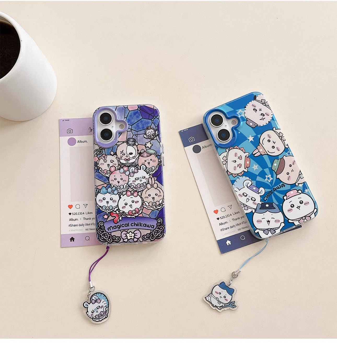 Japanese Cartoon Chiikawa Group | Magic Girl & Party Group - iPhone Case 7 8 PLUS SE2 XS XR X 11 12 13 14 15 16 16e Pro Promax 12mini 13mini KawaiiGiftLand