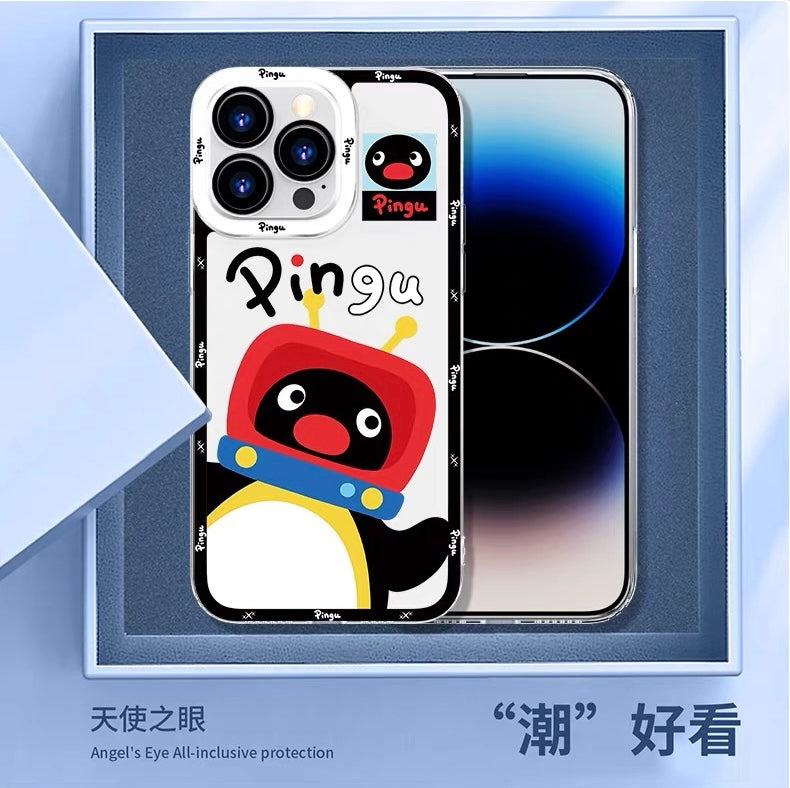 เคสไอโฟนลายการ์ตูนเพนกวินสุดน่ารัก Pingu & Friends 8 สไตล์ สำหรับ iPhone SE2 XS XR X 11 12 13 14 15 16 16e 17 17e Pro Promax 12mini 13mini