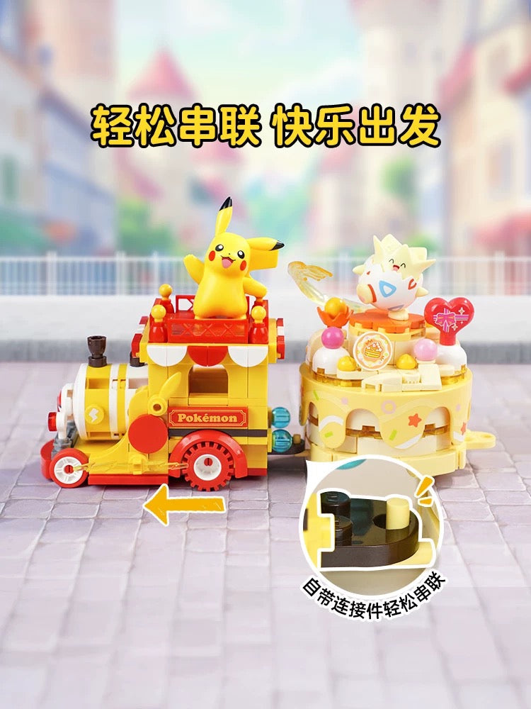 Pokemon Parade of Floats | Pikachu Togepi Sprigatito Fuecoco Quaxly - Train Car can Move Building Blocks Toy Collections KawaiiGiftLand