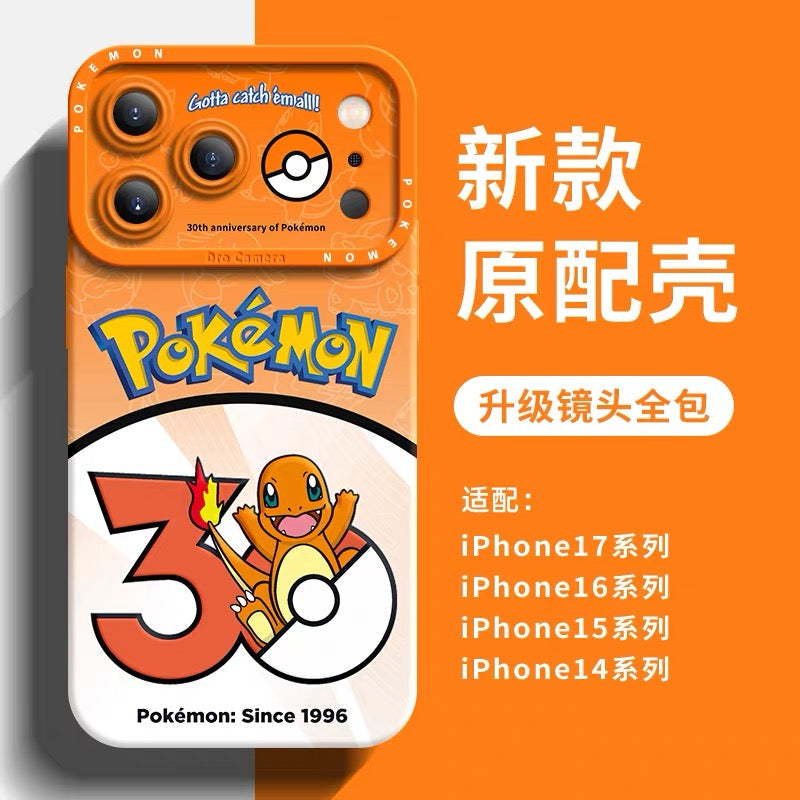Japanese Cartoon Pokemon Silicone Case Pokemon 30 Anniversary Version Part1 | Bulbasaur Charmander Squirtle Pikachu Psyduck Ditto Slowpoke Gastly 8 Styles - iPhone Case PLUS SE2 XS XR X 11 12 13 14 15 16 16e 17 17e 18 Pro Promax 12mini 13mini