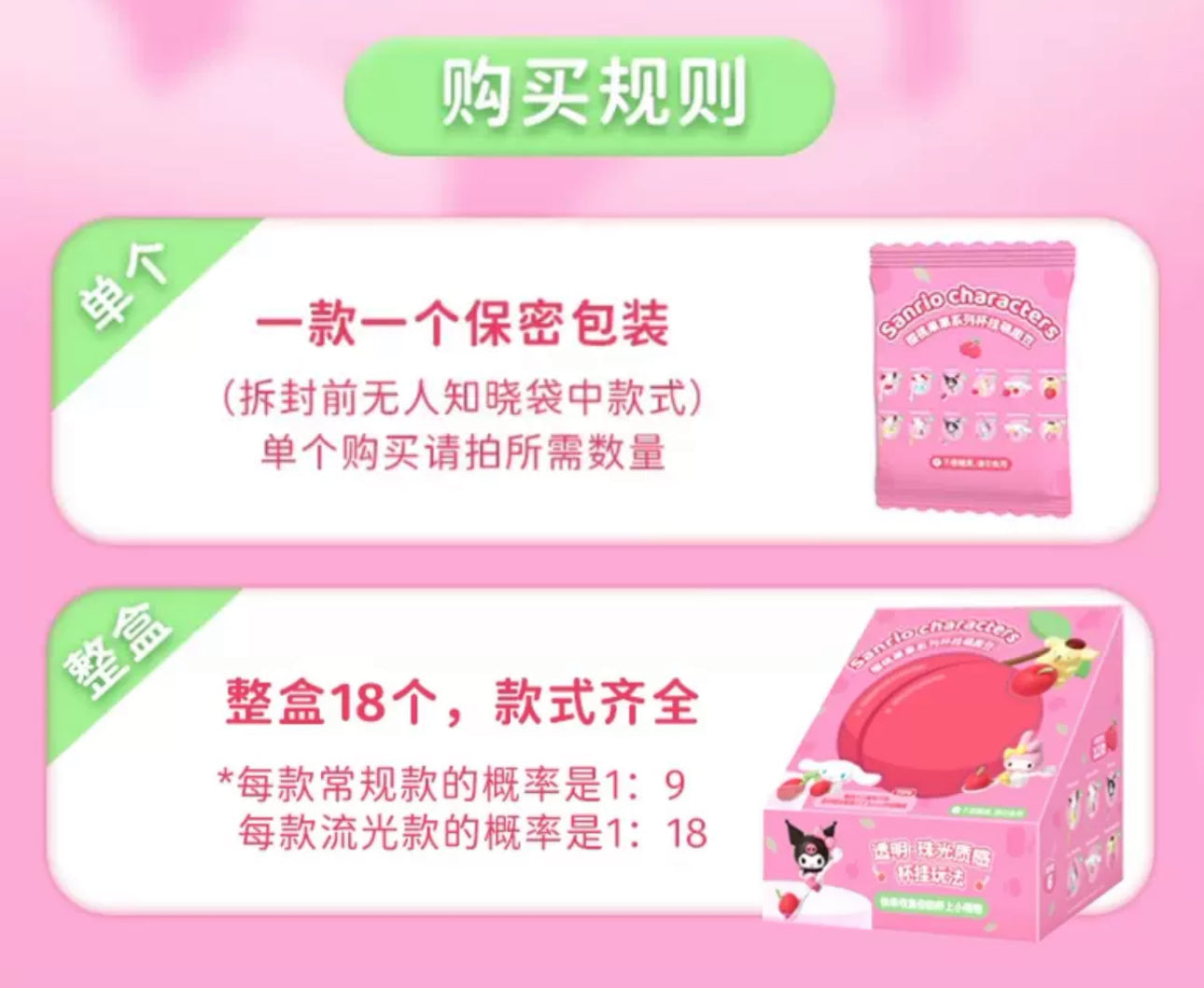 Sanrio Characters Sweet Cherry on Cup Beans Mini Series | Hello Kitty My Melody Kuromi Cinnamoroll Pompompurin Pochacco - Kawaii Collectable Toys Toy Collection KawaiiGiftLand