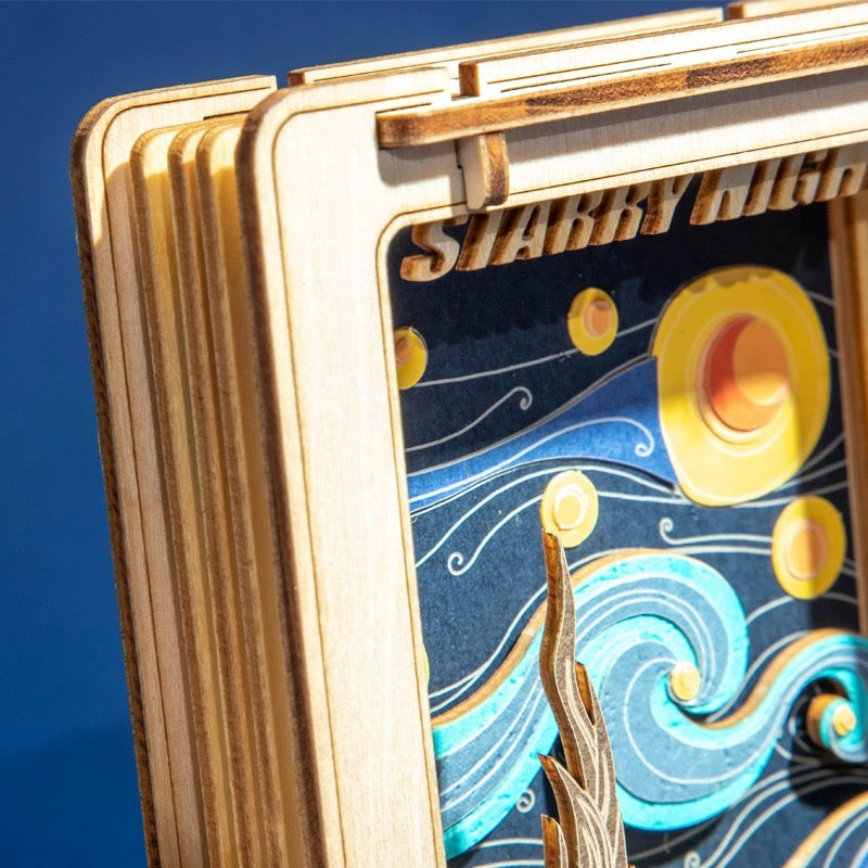 DIY Wooden Jigsaw Puzzle Multi-Purpose World Famous Paintings | Starry Night - Art Frame Home Decoration Gift