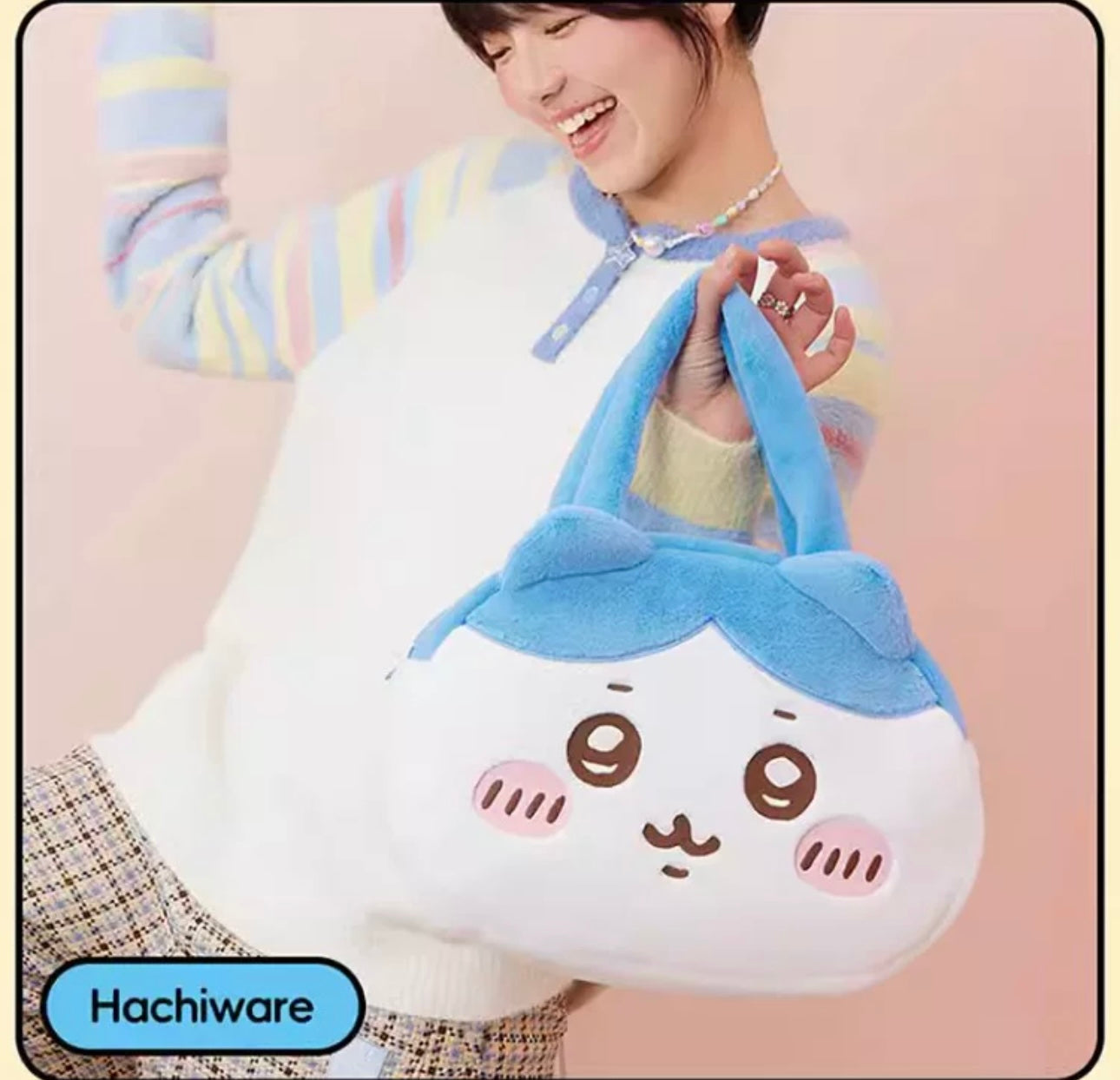 ChiiKawa X Miniso | ChiiKawa Hachiware Usagi Big Head Plush Bag - Kawaii items Room Decoration KawaiiGiftLand