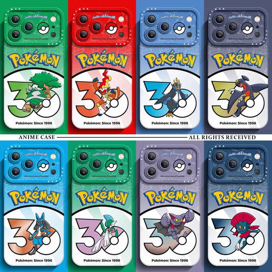 Japanese Cartoon Pokemon Silicone Case Pokemon 30 Anniversary Version Part16 | Torterra Infernape Empoleon Garchomp Lucario Gallade Gliscor Weavile 8 Styles - iPhone Case PLUS SE2 XS XR X 11 12 13 14 15 16 16e 17 17e Pro Promax 12mini 13mini