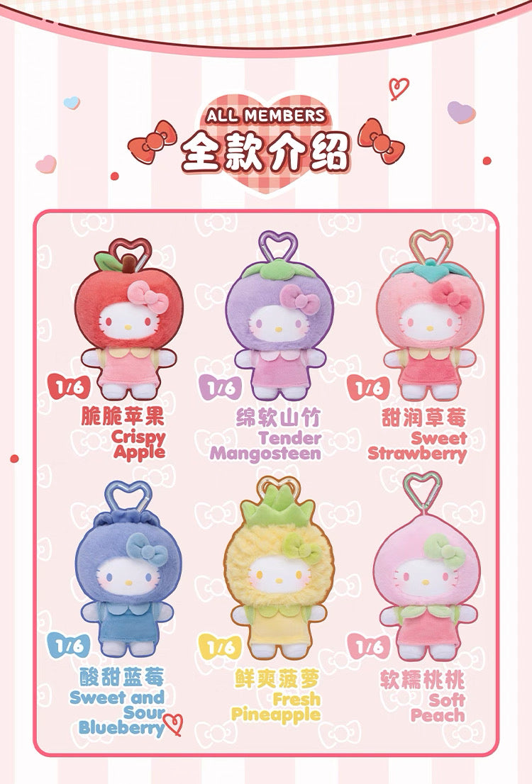 TopToy Sanrio Characters Hello Kitty | Fruity Paradise Apple Pineapple Peach Strawberry Mangosteen Blueberry - Collectable Toys Mystery Blind Box