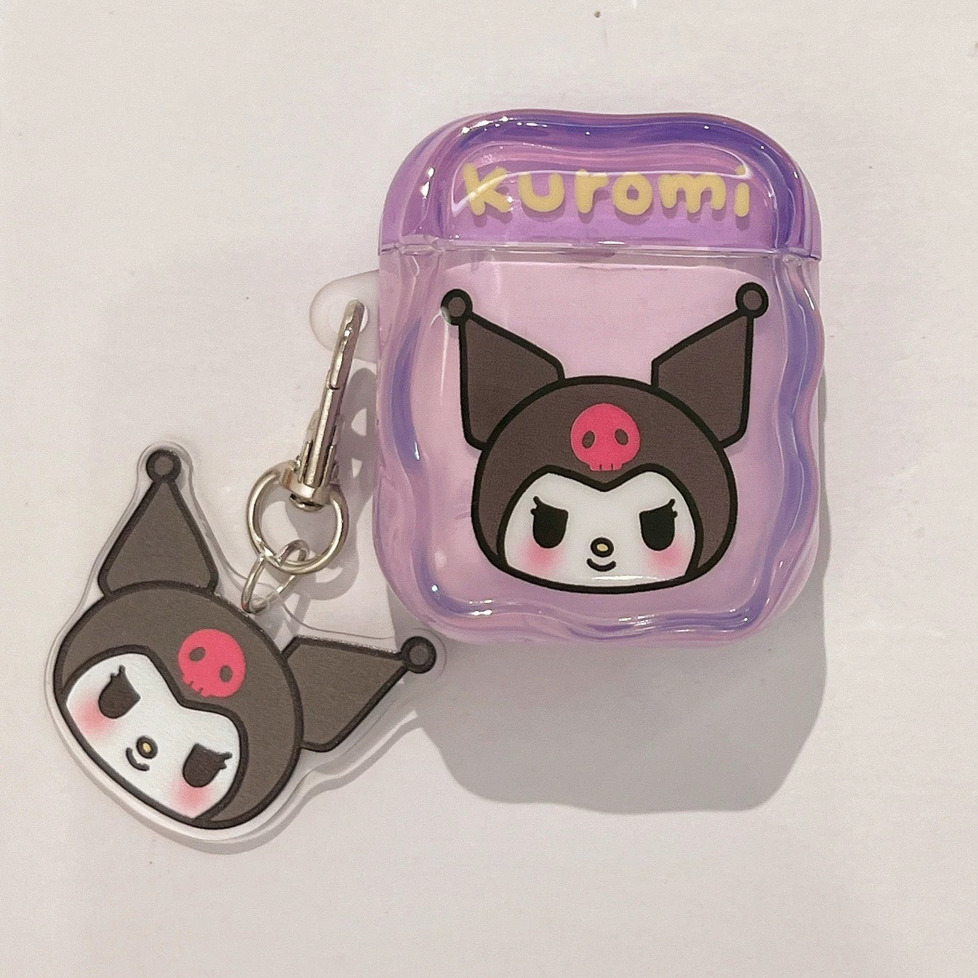 Japanese Cartoon Candy Colour Hello Kitty My Melody Kuromi Pompompurin Pochacco Red Pink Purple Yellow Blue with Keychain - AirPods AirPodsPro AirPods3 AirPods4 Case KawaiiGiftLand
