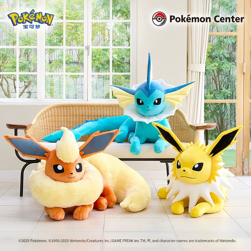 Japan Cartoon Pokemon Center Eevee Evolution Evolve 1:1 Plush Doll | Vaporeon Jolteon Flareon - Super Giant Plush Doll  Kawaii Decoration