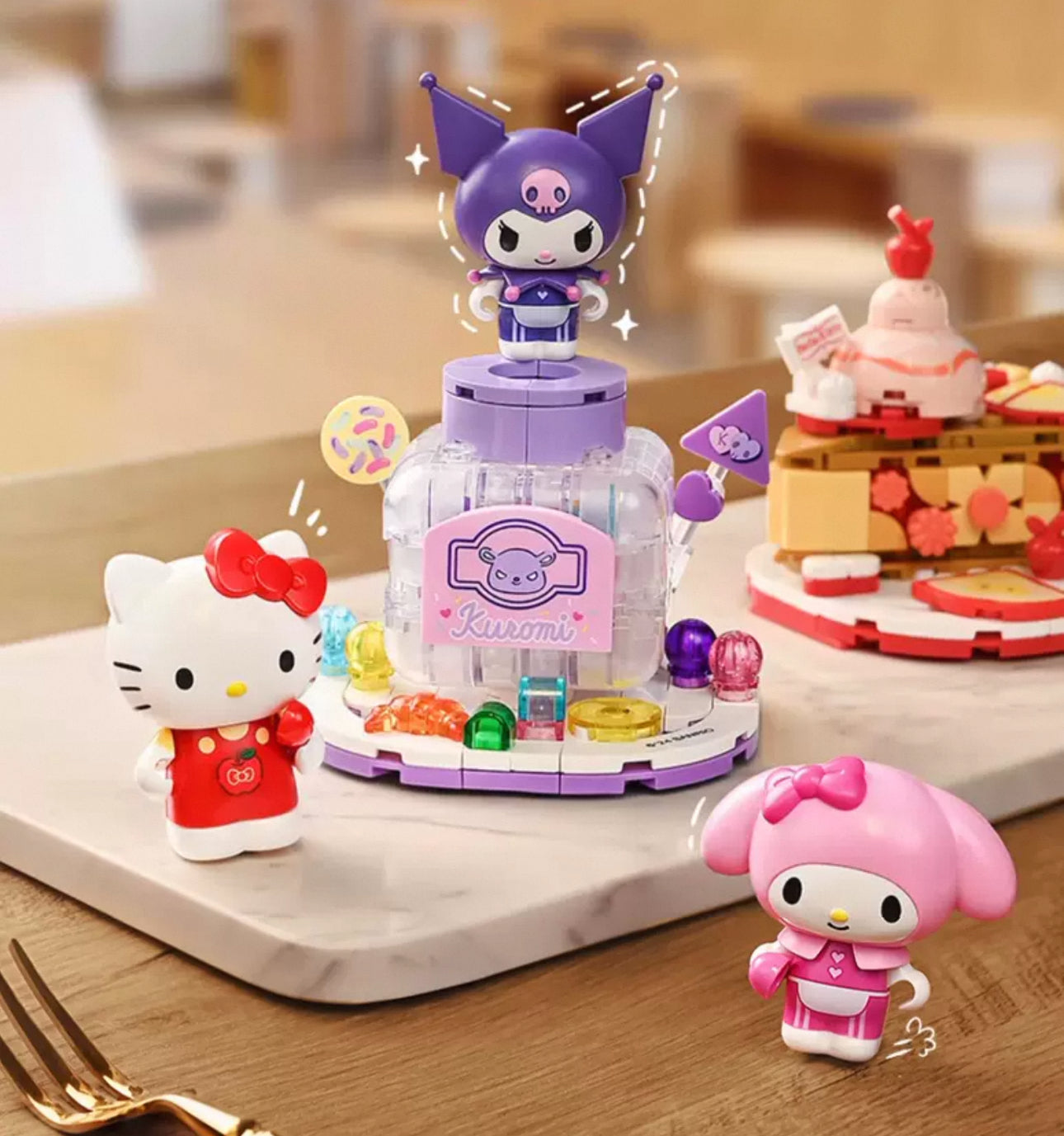 Sanrio Yummy Food Party | Hello Kitty My Melody Kuromi Cinnamoroll Pompompurin Pochacco -  Building Blocks Toy Collections